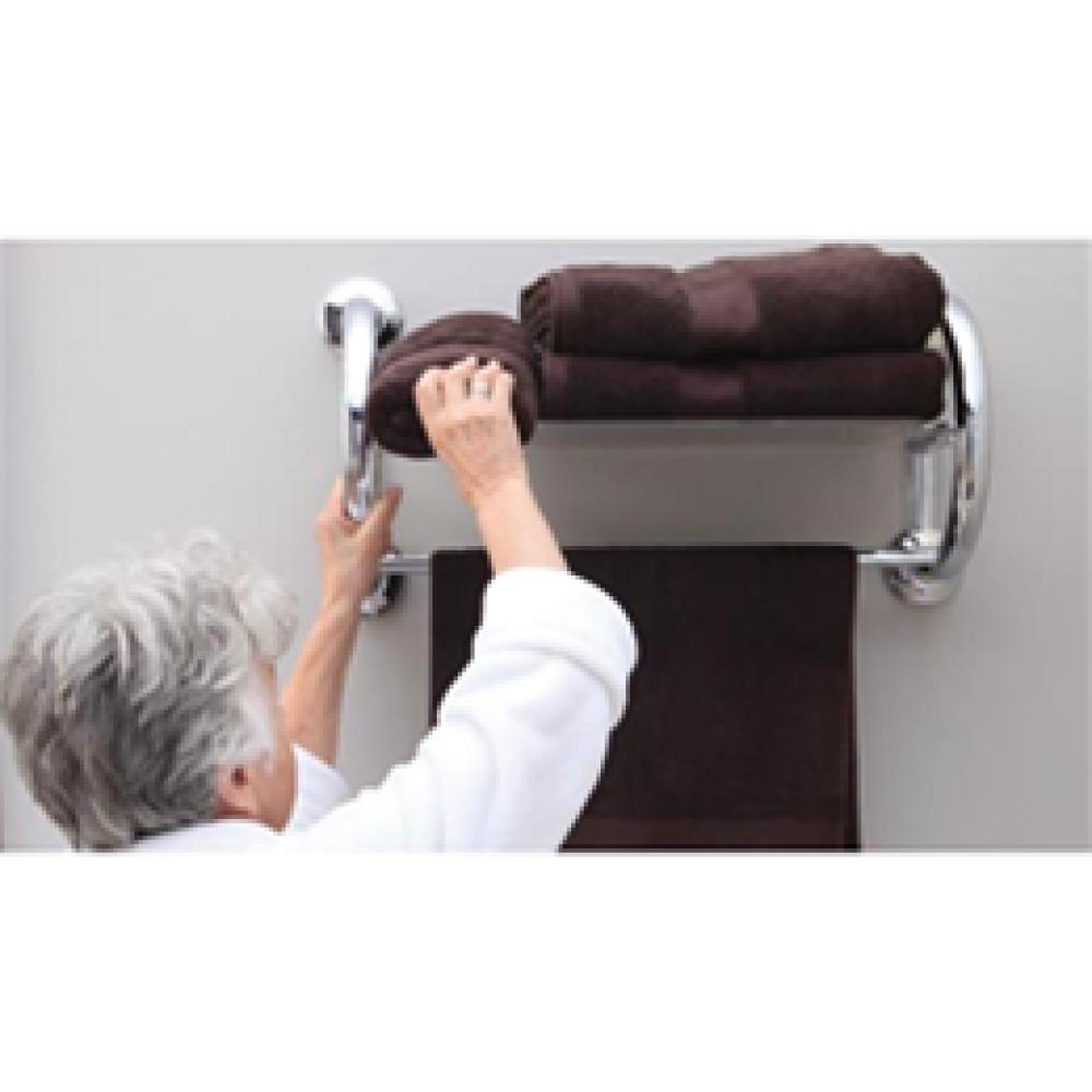 Image for product - 2-in-1 Grab Bar and Towel Shelf, Chrome